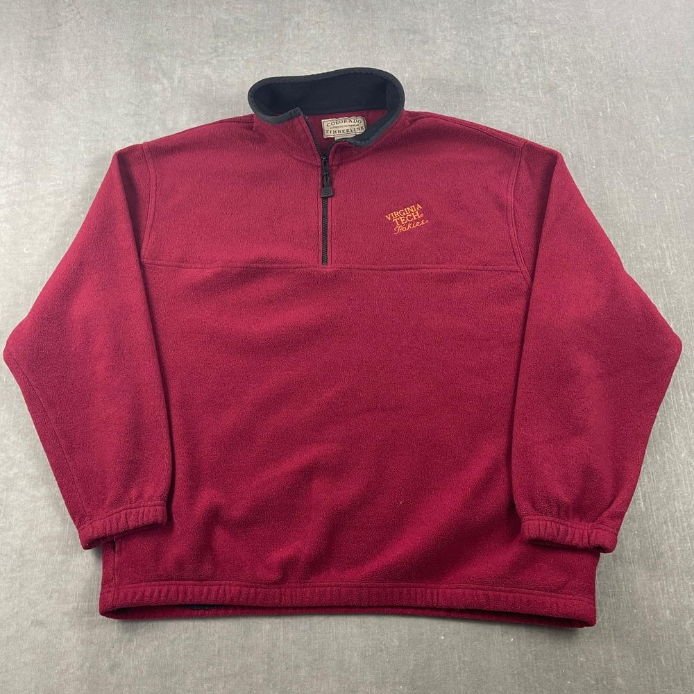 Virginia Tech Hokies Colorado Timberline Men‎ XL Maroon Fleece Quarter Zip Logo